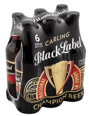Carling Black Label Lager Bottle  330ml 6 Pack
